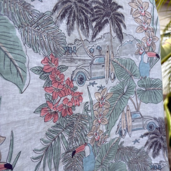 C&C California Linen VW Volkswagen Shift Dress California Cool Surfer Toucan - Picture 3 of 7